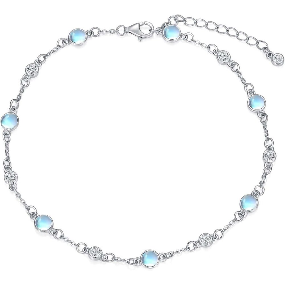 Adjustable Moonstone Anklet Bracelet - Elegant Be… - image 1